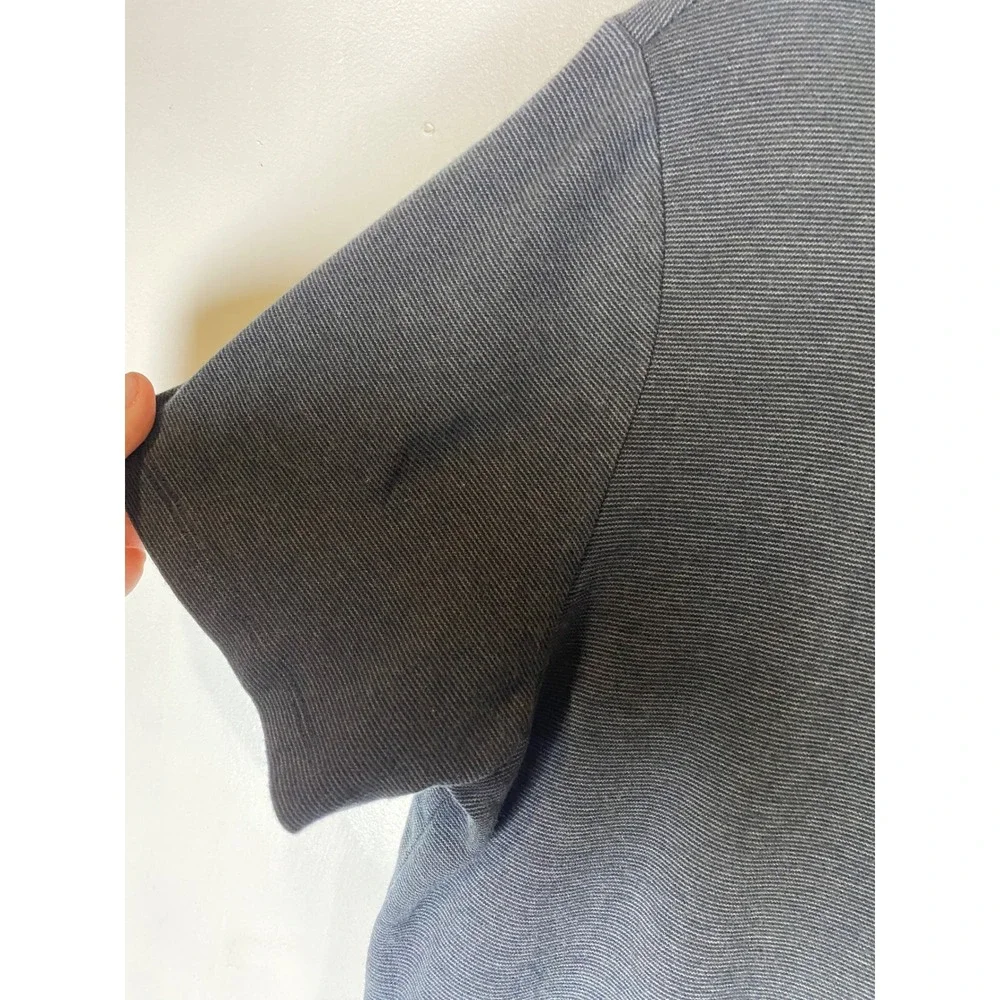 Banana Republic‎ Gray Black Cotton Polo Shirt Short Sleeve Casual L Preppy